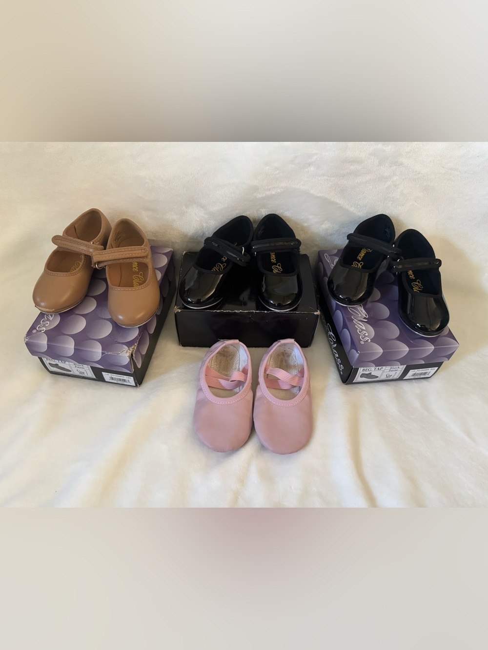 Dance Class Tap & Ballet Shoes (3 Pairs tap, 1 ballet)